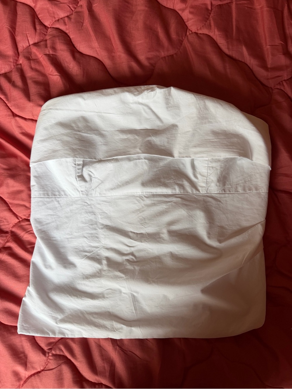 White Zara strapless top with zipper in the back Large